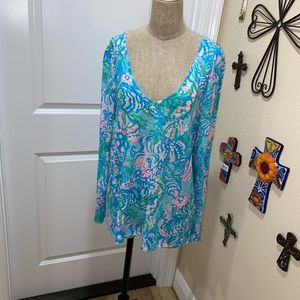 Lilly Pulitzer Scoop Neck T-shirt, XL